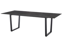 Diamond Garden Kufentisch OXFORD 220 x 100 cm, Edelstahl Dunkelgrau / HPL Granit Dunkel