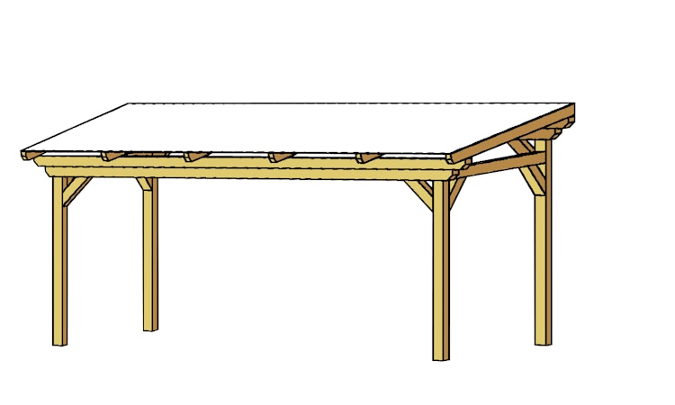 Skan Holz Sanremo aus Leimholz ohne Mittelpfosten Breite 541 cm freistehende Terrassenüberdachung