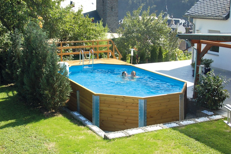 Weka Massivholzpool 594 "Alles dabei" - 45 mm - 714 x 376 cm