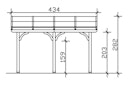 Vorschaubild Skan Holz Terrassenüberdachung Venezia mit Mittelpfosten Breite 434 cm