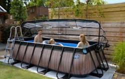 Exit rechteckiger Rahmenpool Premium mit Sandfilteranlage und Sonnendach