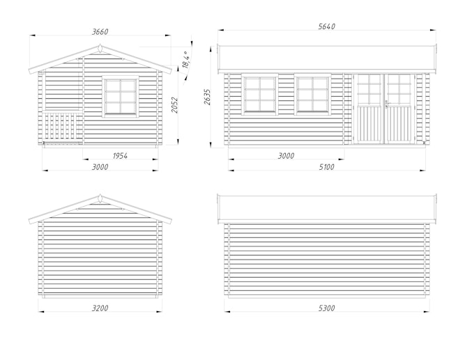 Palmako Gartenhaus Susanna 12,4 m² - 44 mm