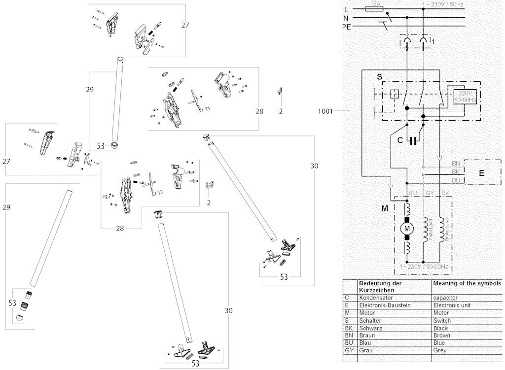 Explosionszeichnung Ersatzteile