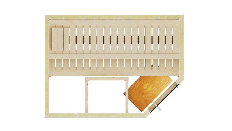 Weka Elementsauna Varberg 1 Trend mit Eckeinstieg & weiß lasierten Fronten - 68 mm
