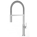 Vorschaubild Minimalistischer Wasserhahn Küchenarmatur, TECNO, mit 360° schwenkbarem Auslauf, abnehmbare 2 strahl Handbrause, Verchromt