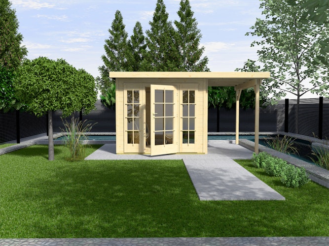 Weka Gartenhaus 172 mit Anbau (295 cm) - 21 mm