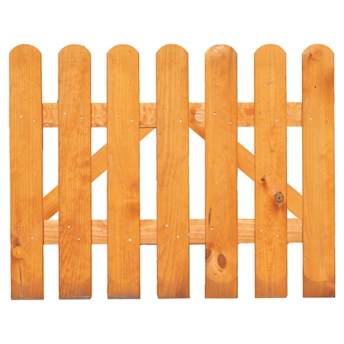 T&J SUNLINE-Serie Vorgartentor, 100 x 85 cm, pinienfarbig lasiert, Staketen 16/90 mm, Riegel 22/70 mm