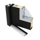 Vorschaubild Krongart Stahl-Aluminium-Haustür DS68AC Modell 22 BLACKLINE mit 4 Streifen + Wetterschenkel