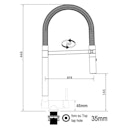 Vorschaubild Wasserhahn Vorfenster Küchenarmatur, Umklappbar 4,5 CM, mit 360° schwenkbarem Auslauf, abnehmbare 2 strahl Handbrause, Schwarz Matt / Orange