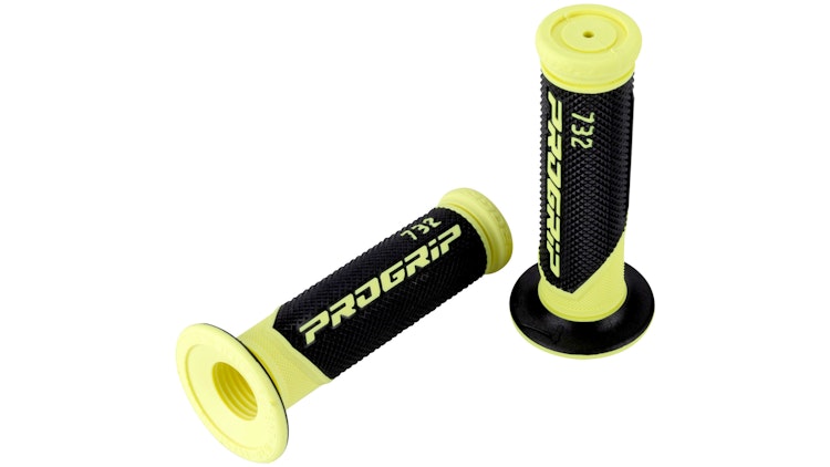 Progrip Griffgummi 732 Gelb / Schwarz Fluo Geschlossen Paar Ø22/25mm Länge 125mm