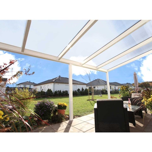 Skan Holz Aluminium Terrassenüberdachung Garda Breite 541 cm