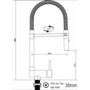 Vorschaubild Wasserhahn Vorfenster Küchenarmatur, Umklappbar 6 CM, mit 360° schwenkbarem Auslauf, abnehmbare 2 strahl Handbrause, Verchromt