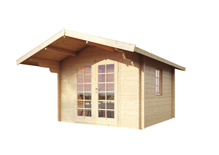 Wolff Finnhaus Blockbohlenhaus Bergen 44-B isolierverglast