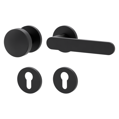 Griffwerk Wechselgarnitur VAYA 291 AVUS fast2fix Fast2Fix Rosetten rund Knopf R2 Graphitschwarz R