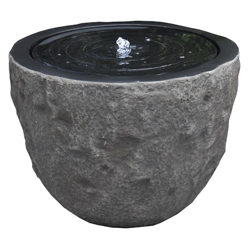 Gardenforma Wasserspiel Curitiba braun, Polyresin inkl. Pumpe und LED-Beleuchtung