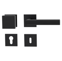 Griffwerk Wechselgarnitur VAYA 137 TRI fast2fix Fast2Fix GK3 Rosetten eckig Knopf SQUARE Graphitschwarz R