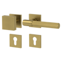 Vorschaubild Griffwerk Wechselgarnitur VAYA 136 ARIS fast2fix Fast2Fix Rosetten eckig Knopf SQUARE Gold matt R