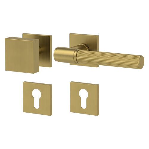 Griffwerk Wechselgarnitur VAYA 136 ARIS fast2fix Fast2Fix Rosetten eckig Knopf SQUARE Gold matt R