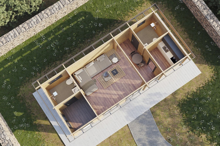 Wolff Finnhaus Ferienhaus Jakub 43 - 70 mm