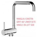 Vorschaubild Wasserhahn Vorfenster Küchenarmatur, Umklappbar 6 CM, LINKER HEBEL, mit 360° schwenkbarem N-Auslauf, Verchromt