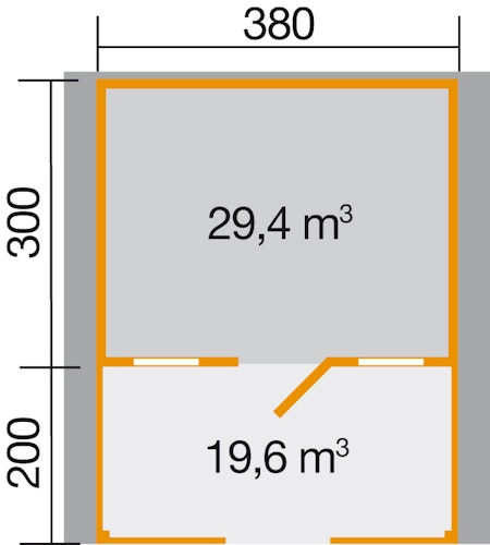 Weka 45 mm Weekendhaus 138 B mit Vordach+Terrasse