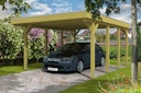 Vorschaubild Skan Holz Friesland - Flachdach Einzelcarport Profil - Breite 397 cm Nadelholz