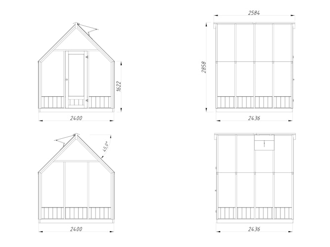 Palmako Gewächshaus / Pavillon / Glashaus Emilia 5,4  m² - 18 mm