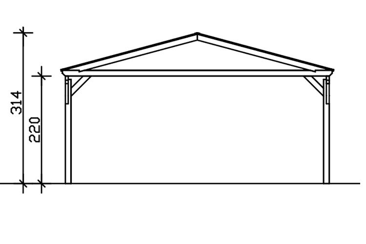 Skan Holz Westerwald Design Doppelcarport aus Leimholz Breite 570 cm