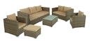 Vorschaubild Garden Pleasure Lounge-Set MURCIA, Polyrattan Braun / Kissen 100 % Polyester Cremebeige