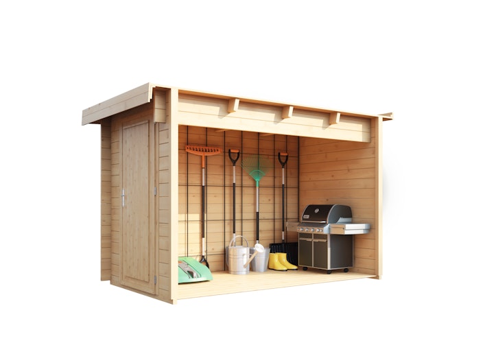Wolff Finnhaus Anbauschuppen 28-XS Flachdach