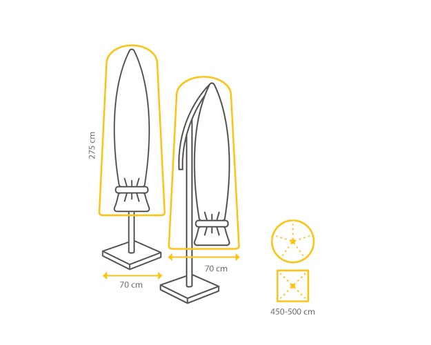Winza Outdoor Covers Premium Schutzhülle für Sonnenschirm 450-500 cm, 275 x 70 cm - Abverkauf