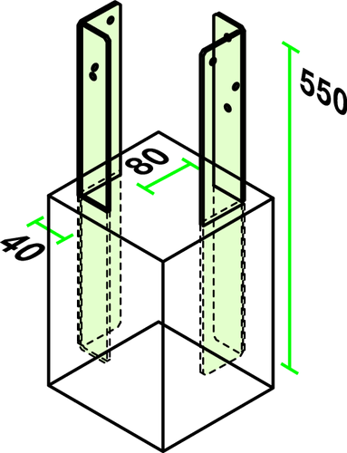 OSMO Pfostenanker zum Einbetonieren