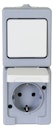 Vorschaubild Kopp Aus-/ Wechselschalter Steckdosenkombination STANDARD grau