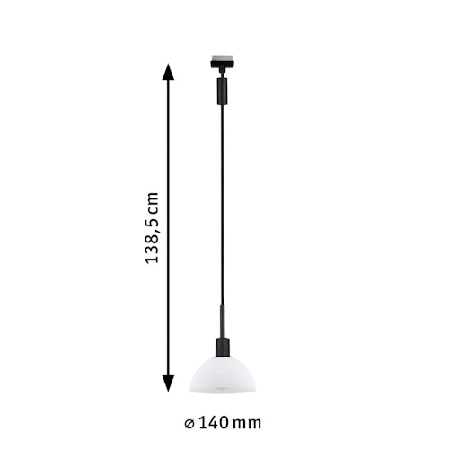 Paulmann URail Pendel Sarrasani Schwarz matt/Opal
