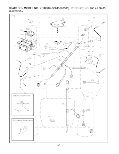 Husqvarna Gartentraktoren 96045000503 YTH2348