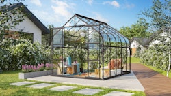 Vitavia Gewächshaus Dione/Diana 8300 inkl. 2 Dachfenster und Stahlfundamentrahmen - 8,3 m²