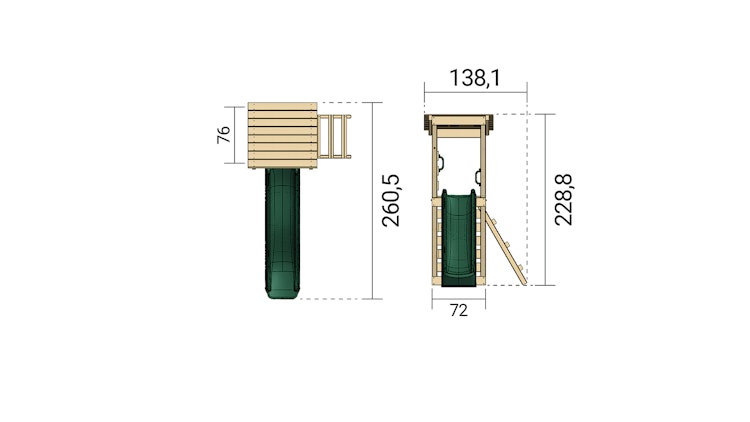Rebo Spielturm Nizza inkl. Rutsche und Kletterwand - by Weka