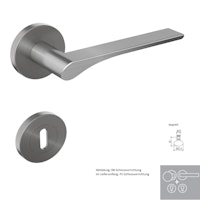 Griffwerk Wechselgarnitur SIEGER DESIGN / LEAF LIGHT K4 - Edelstahl matt