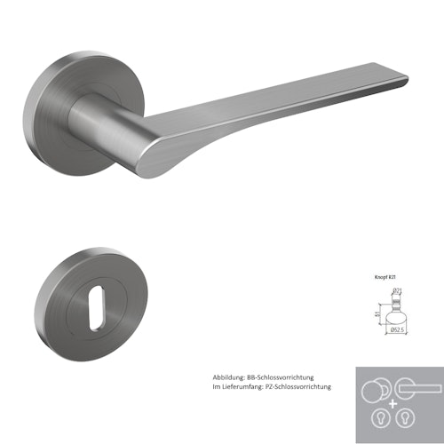 Griffwerk Wechselgarnitur SIEGER DESIGN / LEAF LIGHT K4 - Edelstahl matt