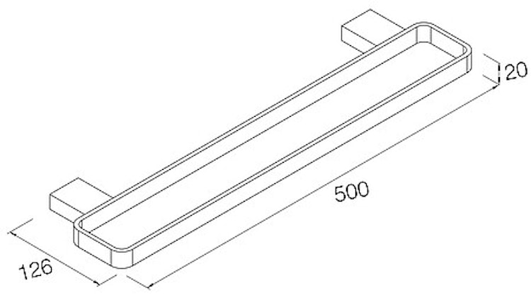 Bravat doppelte Badetuchstange New York - 50 cm, chrom