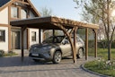 Vorschaubild Skan Holz Carport Friesland 320x555 cm inkl. 2 Einfahrtsbögen Set F