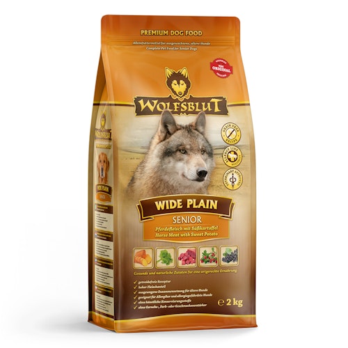 WOLFSBLUT Wide Plain Senior Pferdefleisch und Süßkartoffel Hundetrockenfutter