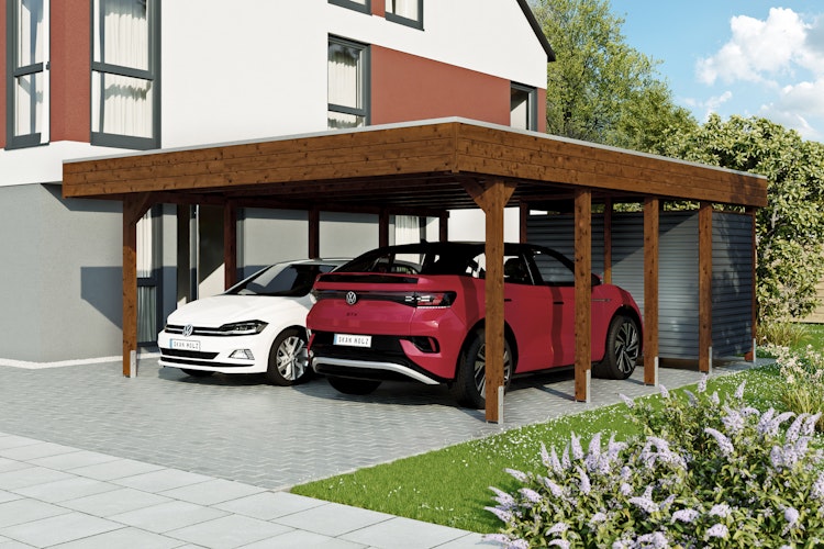 Skan Holz Carport Friesland Hybrid Set 14 557x708 cm inkl. Abstellraum