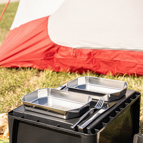 SKOTTI PLADE Campingteller Edelstahl 2 Stück