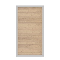 B-Ware TraumGarten SYSTEM WPC Tor sand, Silber-Rahmen DIN rechts