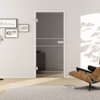 Griffwerk Glasdrehtür (ESG) LINES 589 ESG MOON GREY klar 709x2097x8mm Studio/Office DIN L