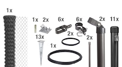 Alberts® Set Maschendrahtzaun,anthr.-met.,m.Bodenh.,Höhe:1250mm,Länge:25m 634643