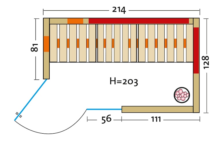 B-Ware Infraworld Sauna Safir Complete Fichte - 75 mm Multifunktionssauna inkl. 5-teiligem gratis Zubehörset