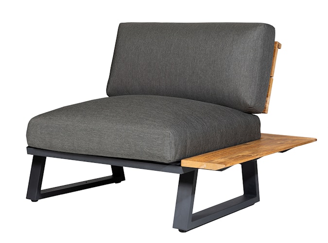 Diamond Garden Modullounge kurze Ecke rechts NORA Sun & Rain, Aluminium / Teak / Tuvatextil (100 % Polyacryl)