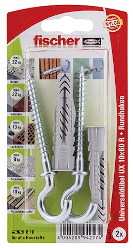 FISCHER Universaldübel UX 10x60 RH K (2 Stück)